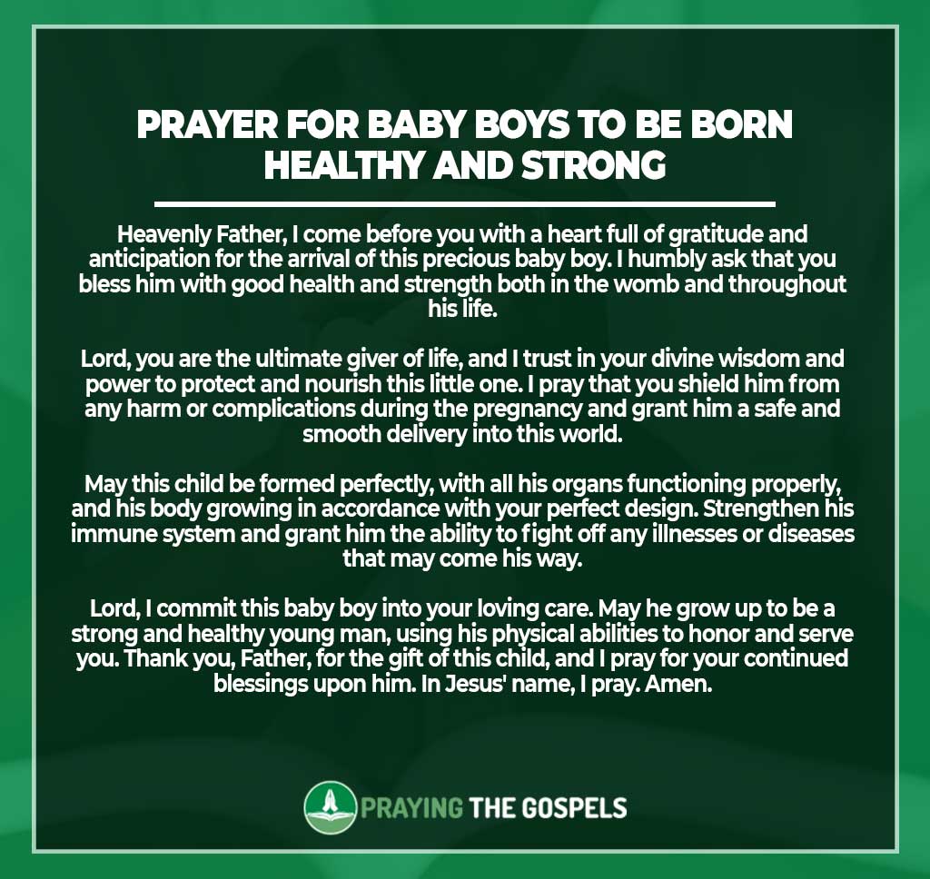 Prayer for Baby Boys to be Born Healthy and Strong