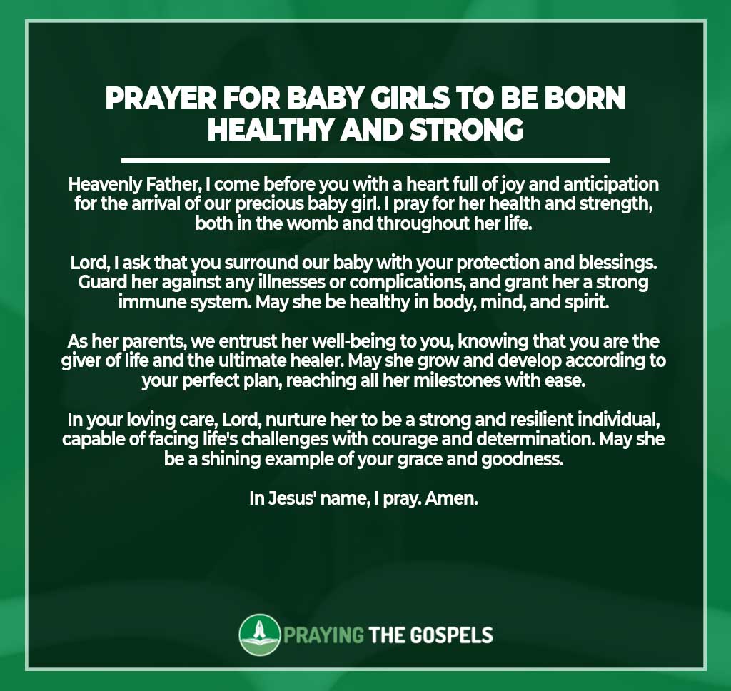Prayer for Baby Girls to be Born Healthy and Strong