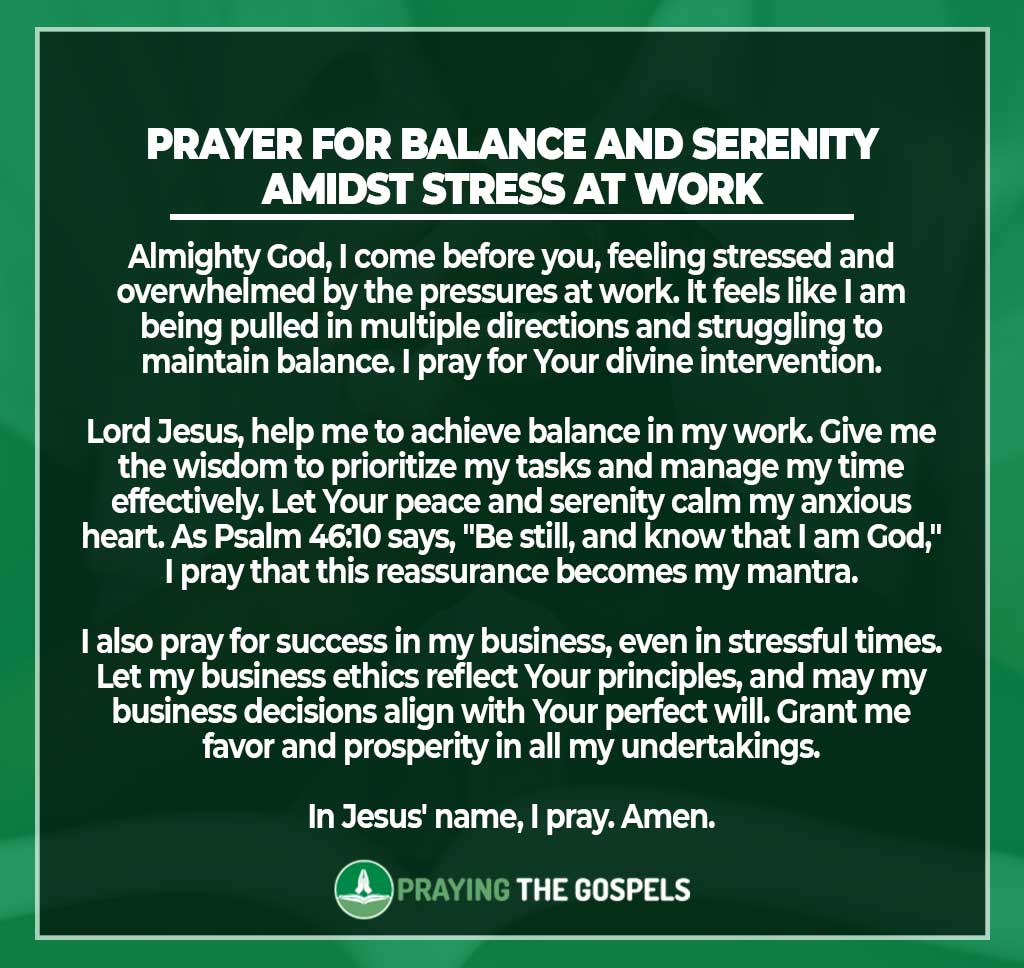 Prayers for Stress at Work