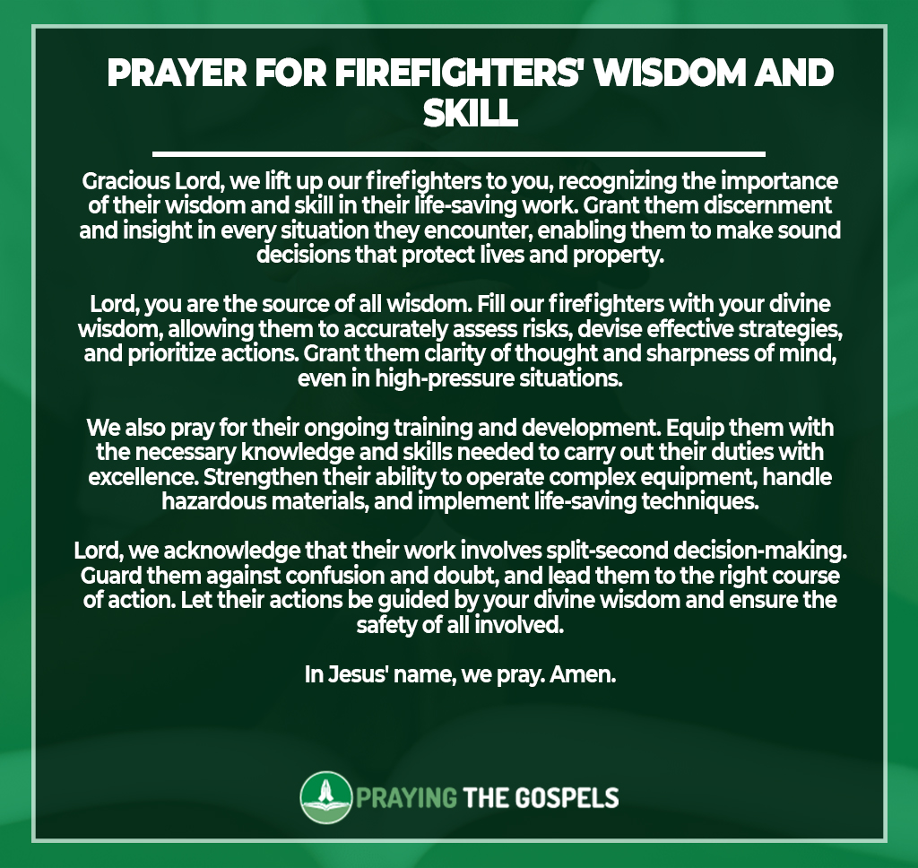 Prayer for Firefighters' Wisdom and Skill