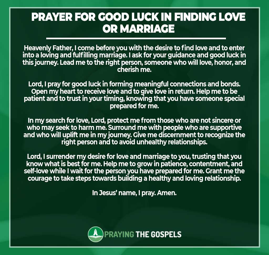 Prayer for Good Luck in Finding Love or Marriage