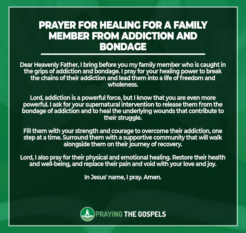 Prayer for Healing for a Family Member from Addiction and Bondage