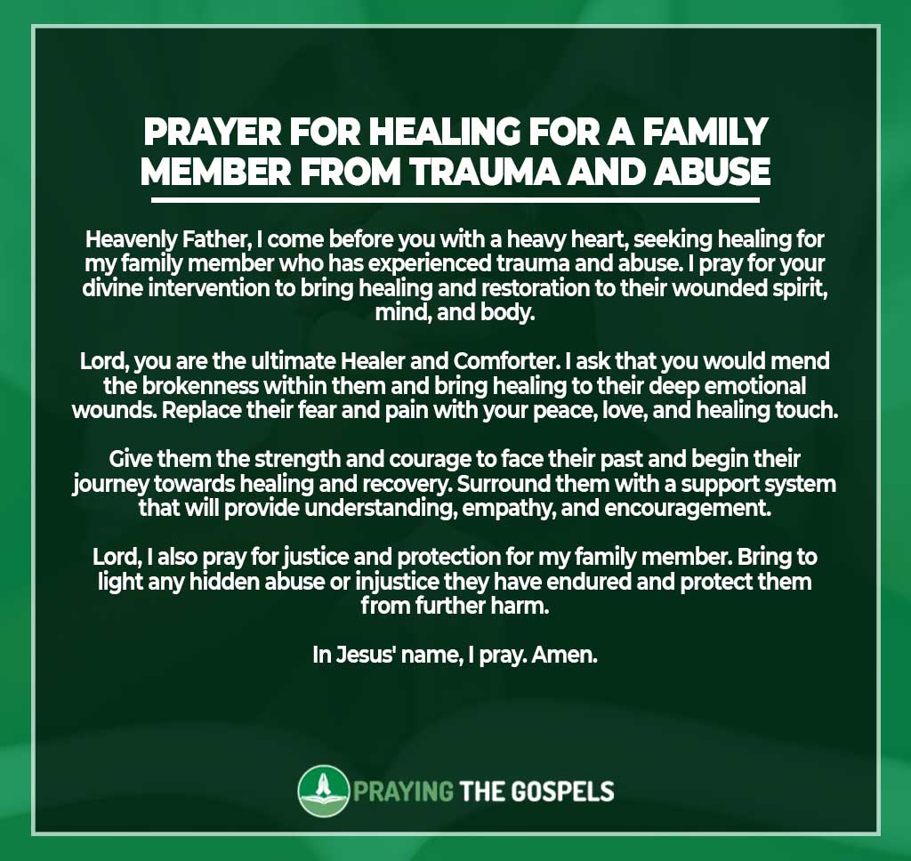 Prayer for Healing for a Family Member from Trauma and Abuse