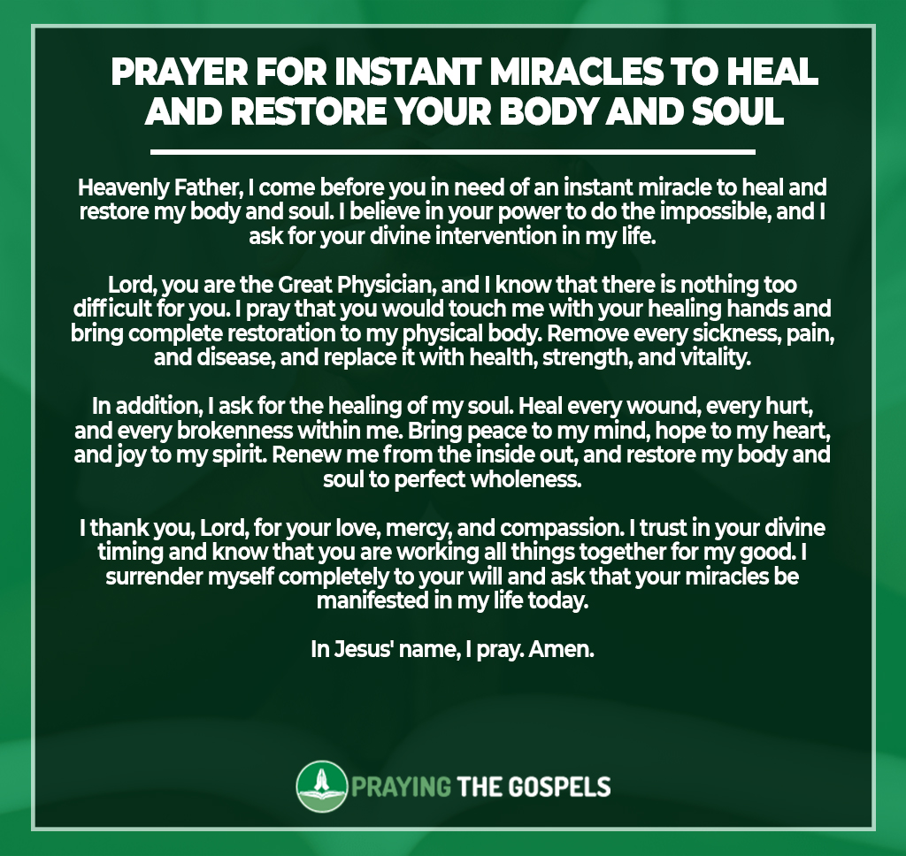 Prayers for Instant Miracles