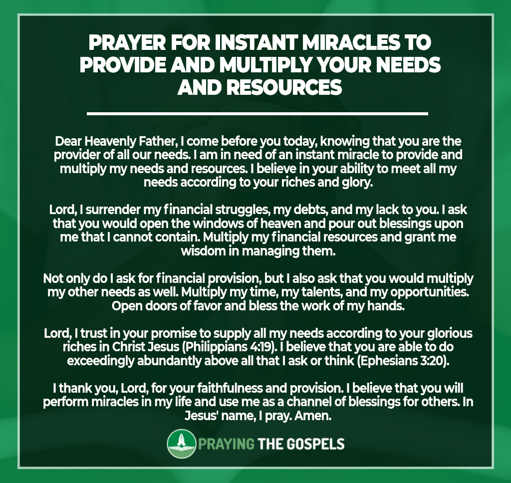 Prayers for Instant Miracles