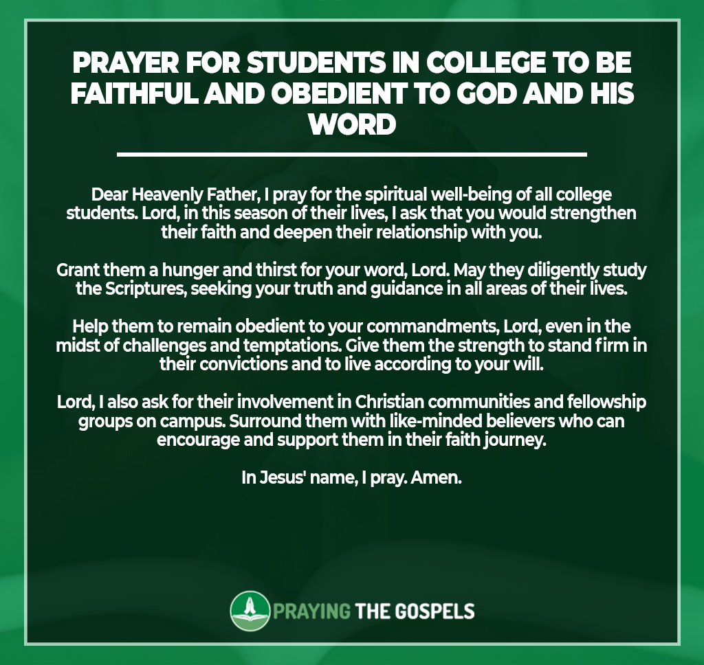 Prayers for Students In College