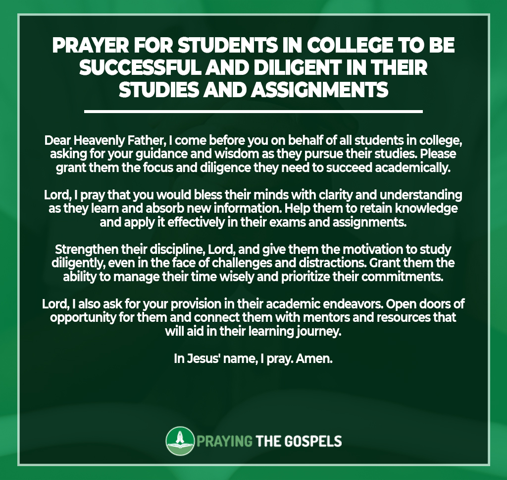 Prayers for Students In College