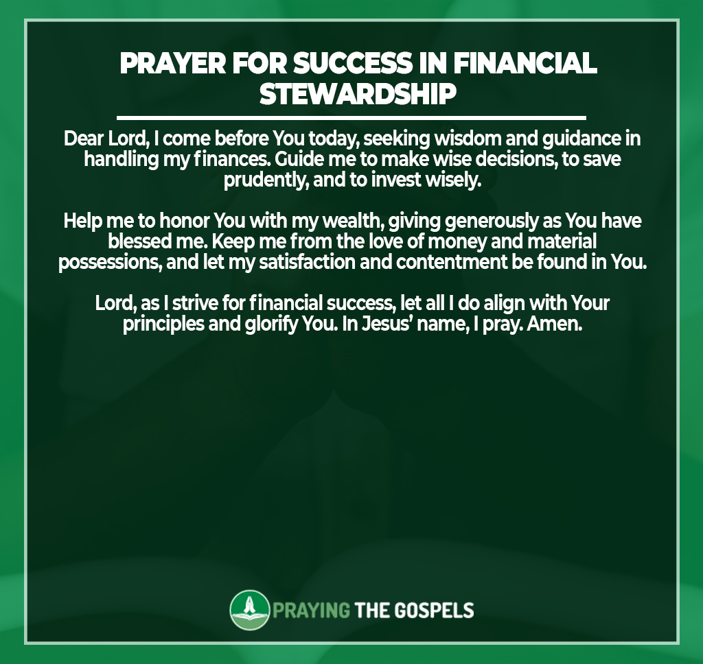 Prayer for Success in Financial Stewardship