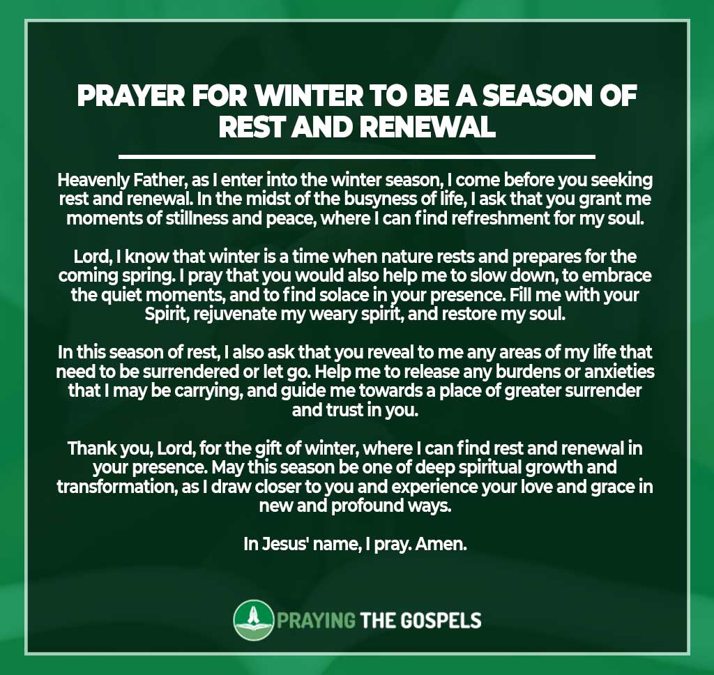Prayer for Winter to be a Season of Rest and Renewal