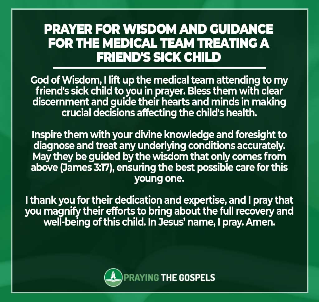 Prayers for A Friend’s Sick Child