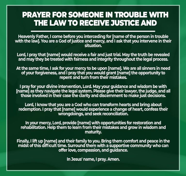 6 Prayers for Someone In Trouble With The Law (With Bible Verses) - Praying The Gospels