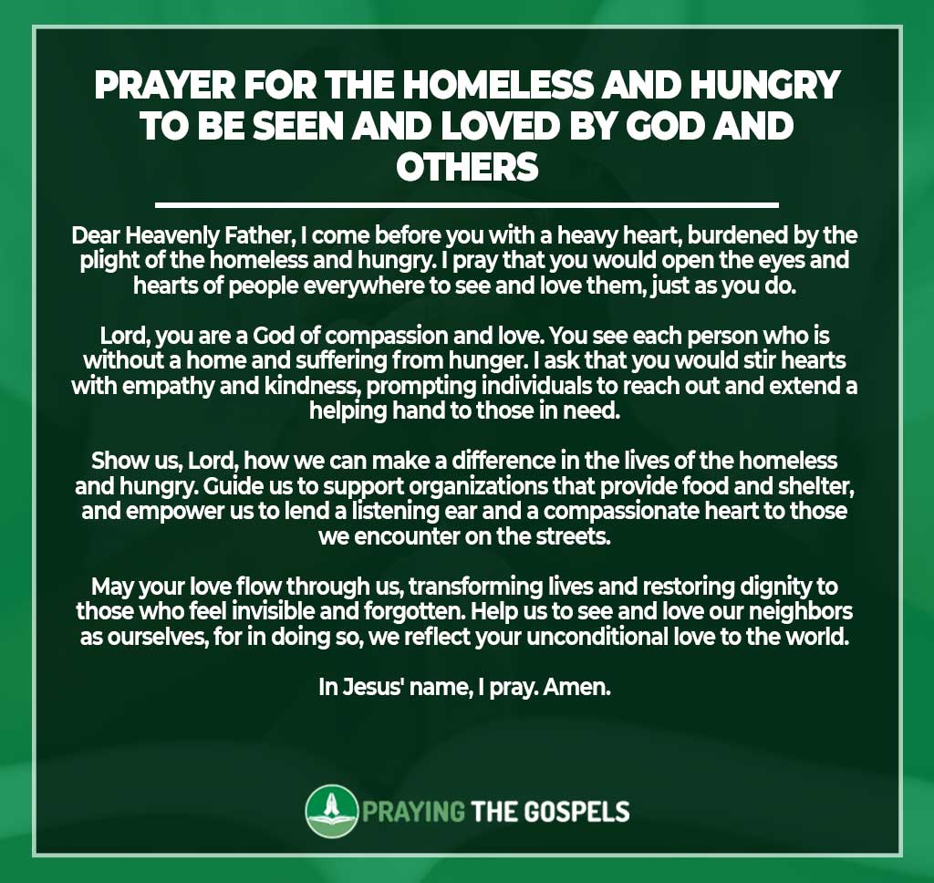 Prayers for the Homeless And Hungry