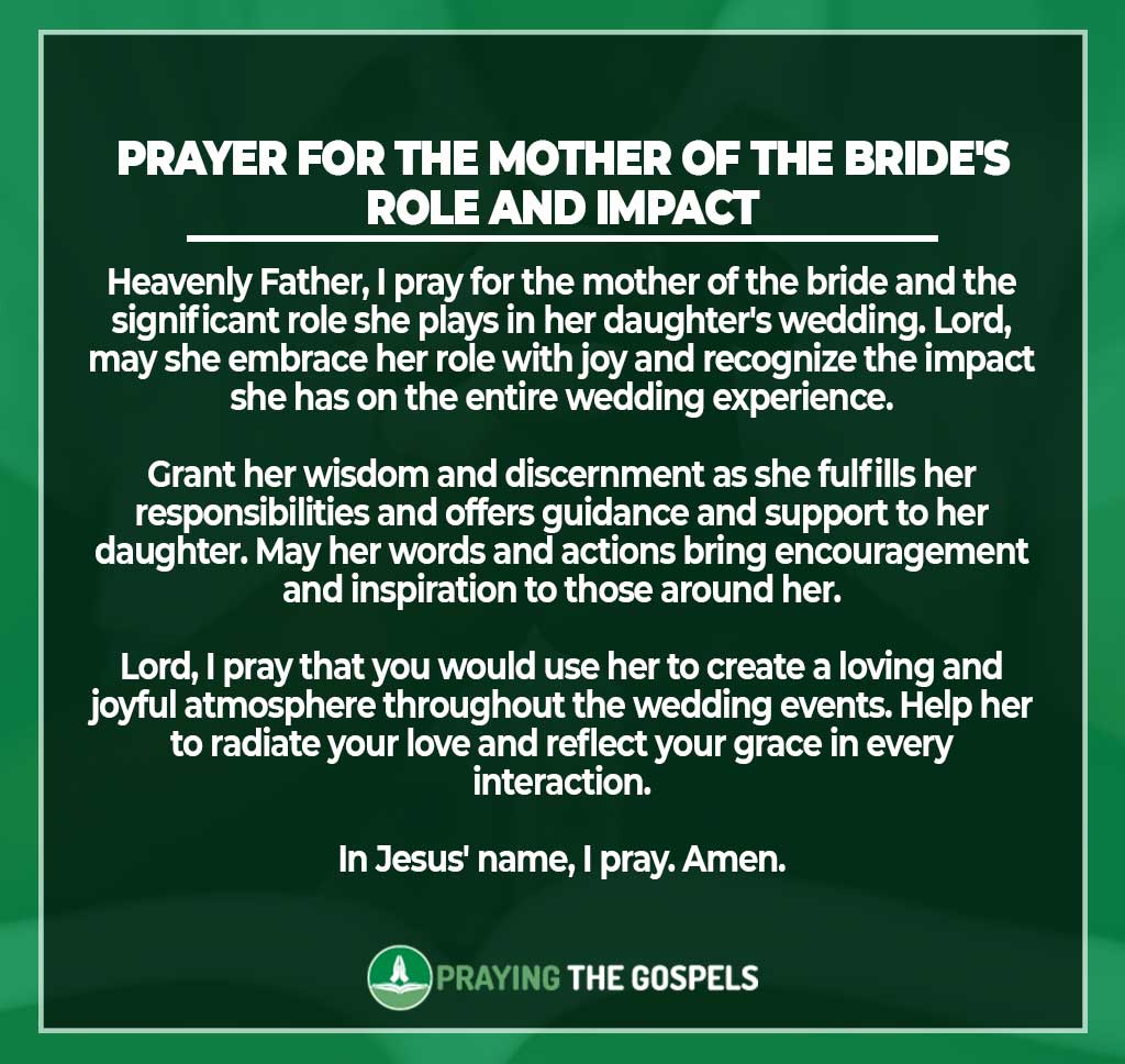 Prayer for the Mother of the Bride's Role and Impact
