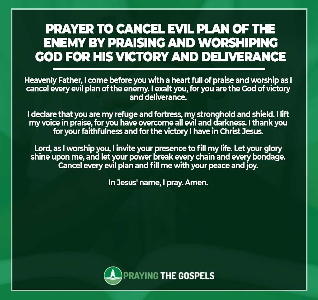 Prayers to Cancel Evil Plan of the Enemy