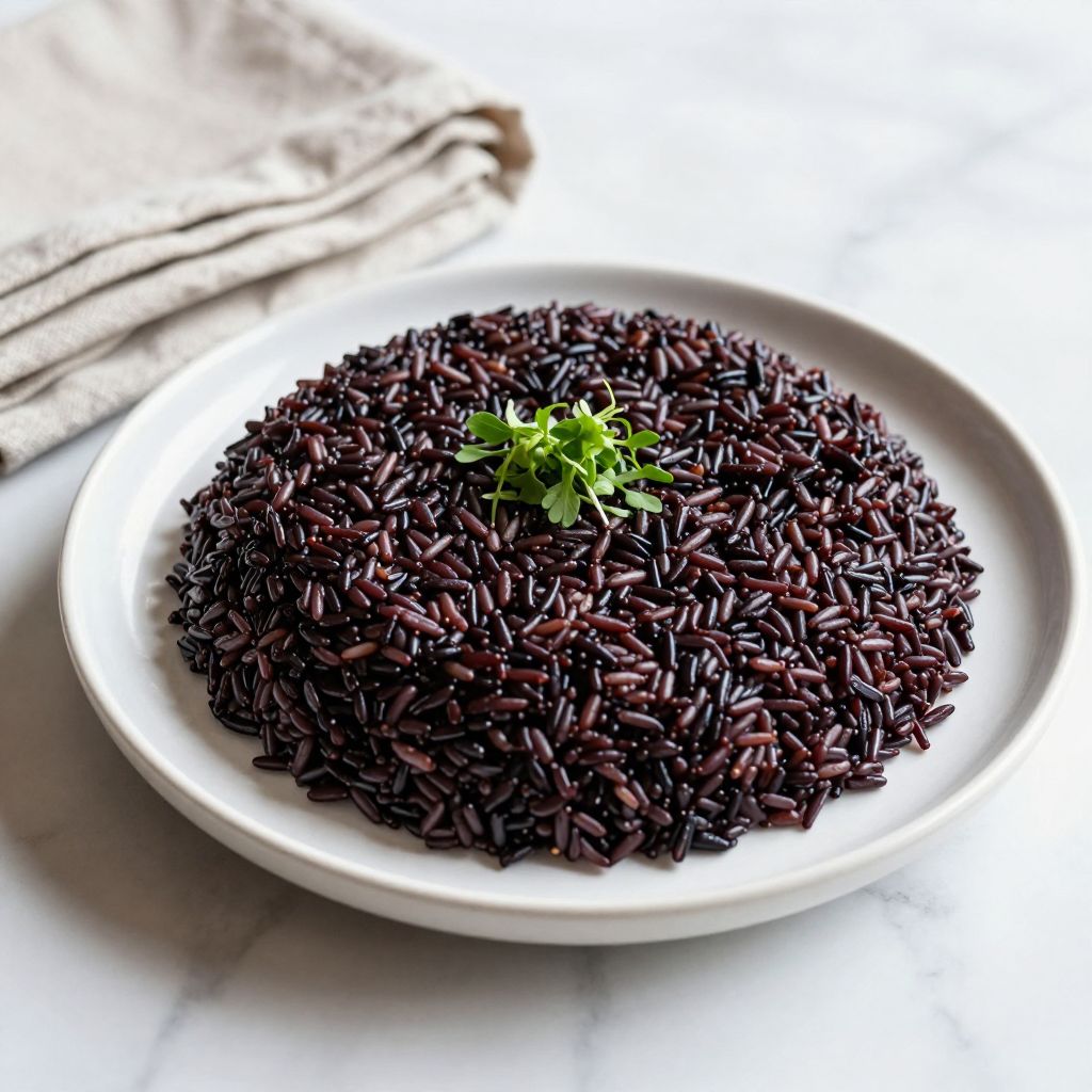Cooked black rice