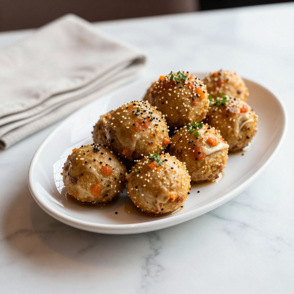 Crab Balls Serving