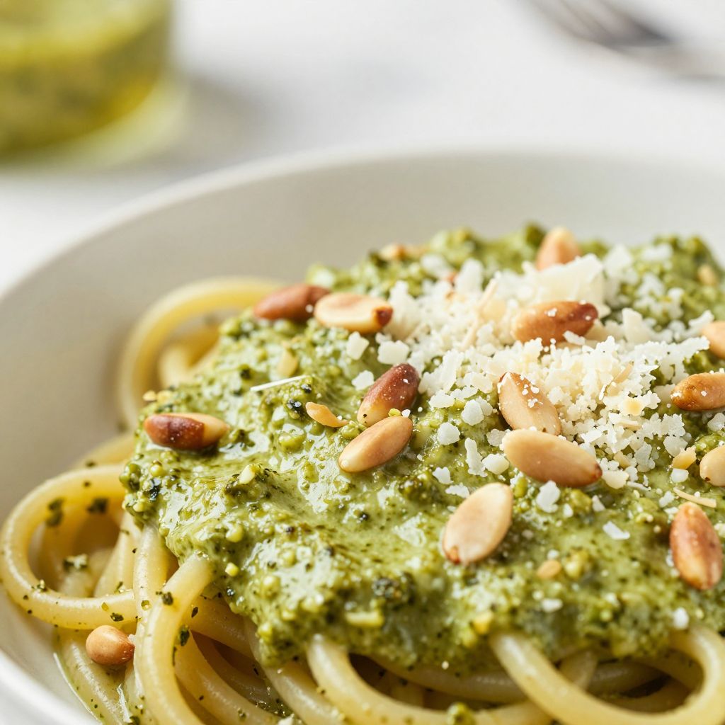Creamy Pesto Sauce Preparation
