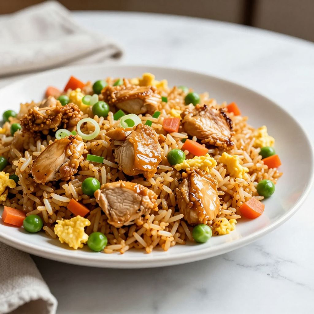 Easy Chicken Fried Rice Finished Dish