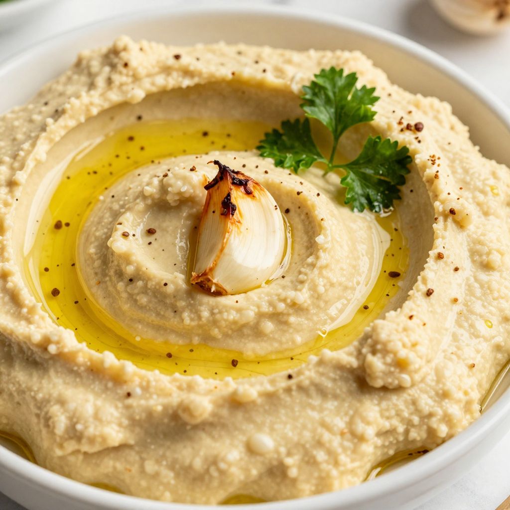 Garlic Hummus Preparation