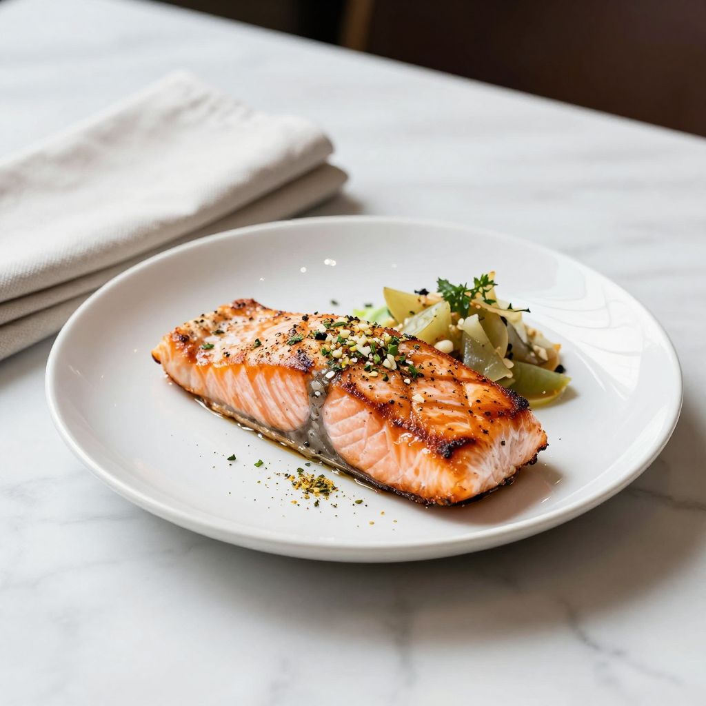 Prepared salmon seasoning image