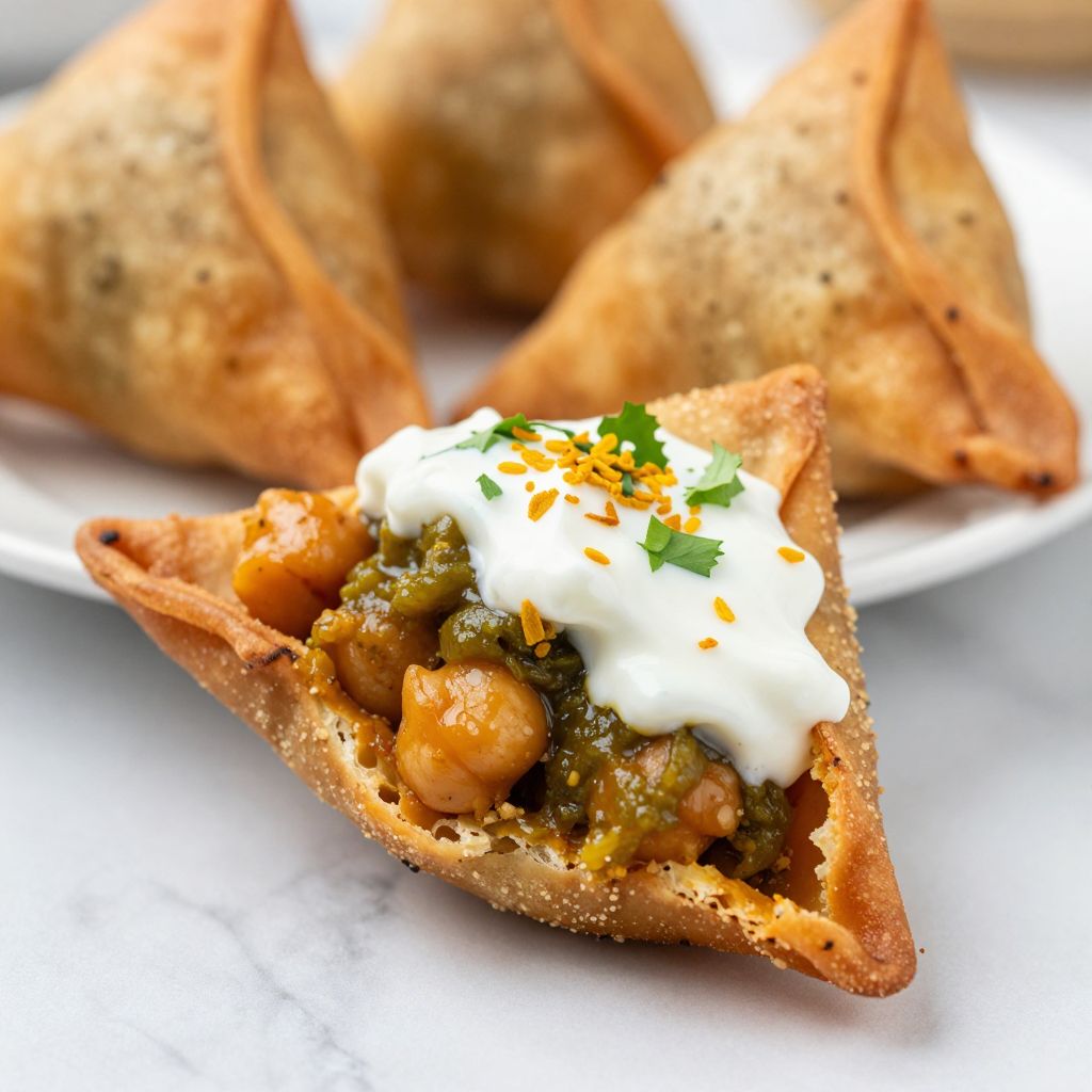 Samosa Chaat Step