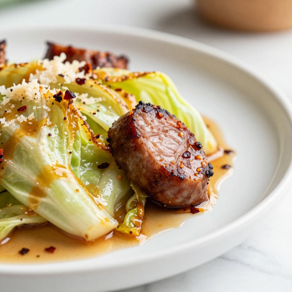 Sausage and Cabbage Cooking Process