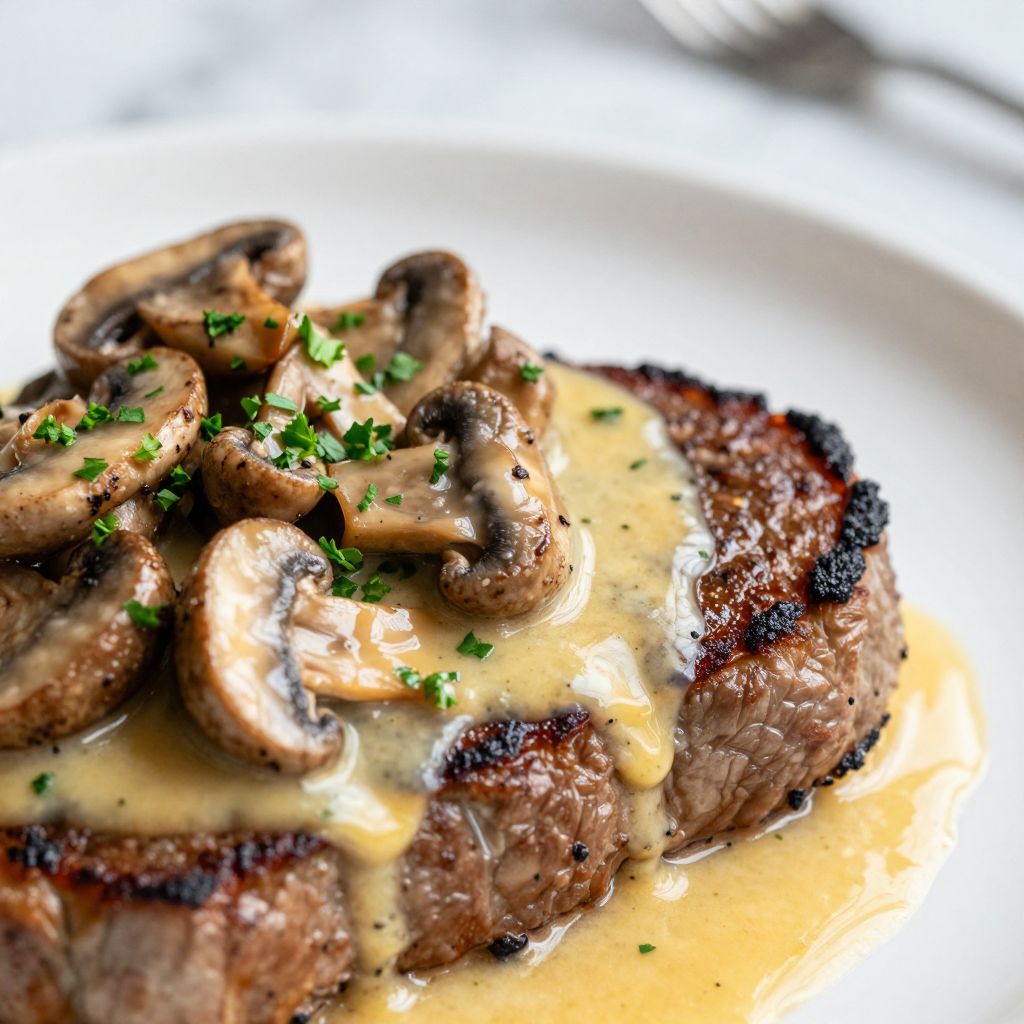 Steak Diane Cooking Process