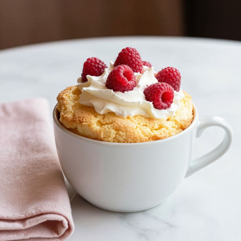 Vanilla Mug Cake Serving Image