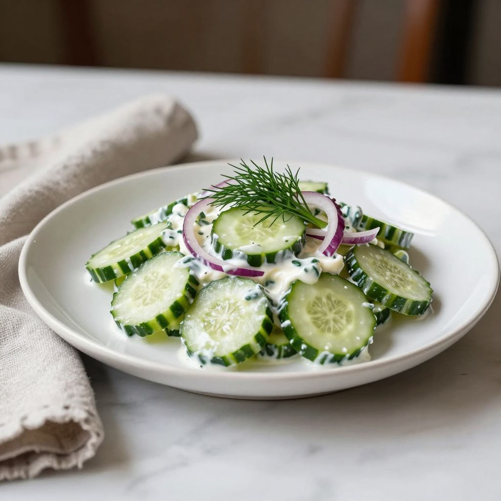 German Cucumber Salad Serving Suggestion