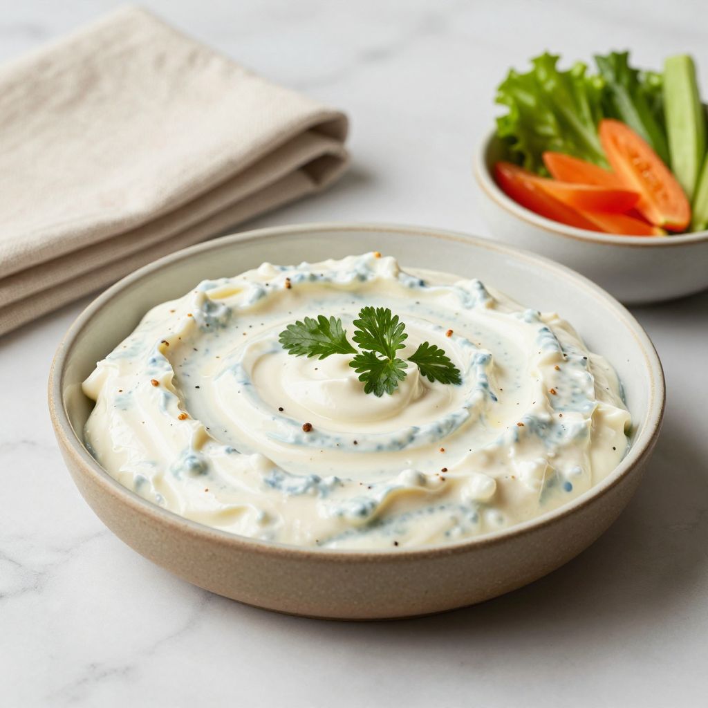 Sour Cream Dip in Serving Bowl